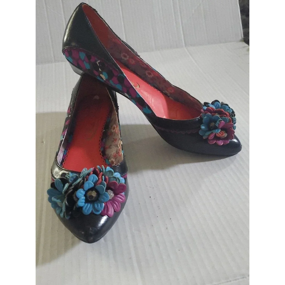 Poetic License London Women's Fabric Upper Low Wedge Heel Flower Accent Size 6